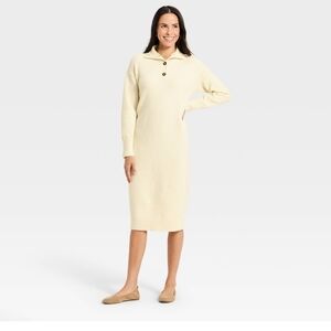 Universal Thread Cream Knit Midi Dress